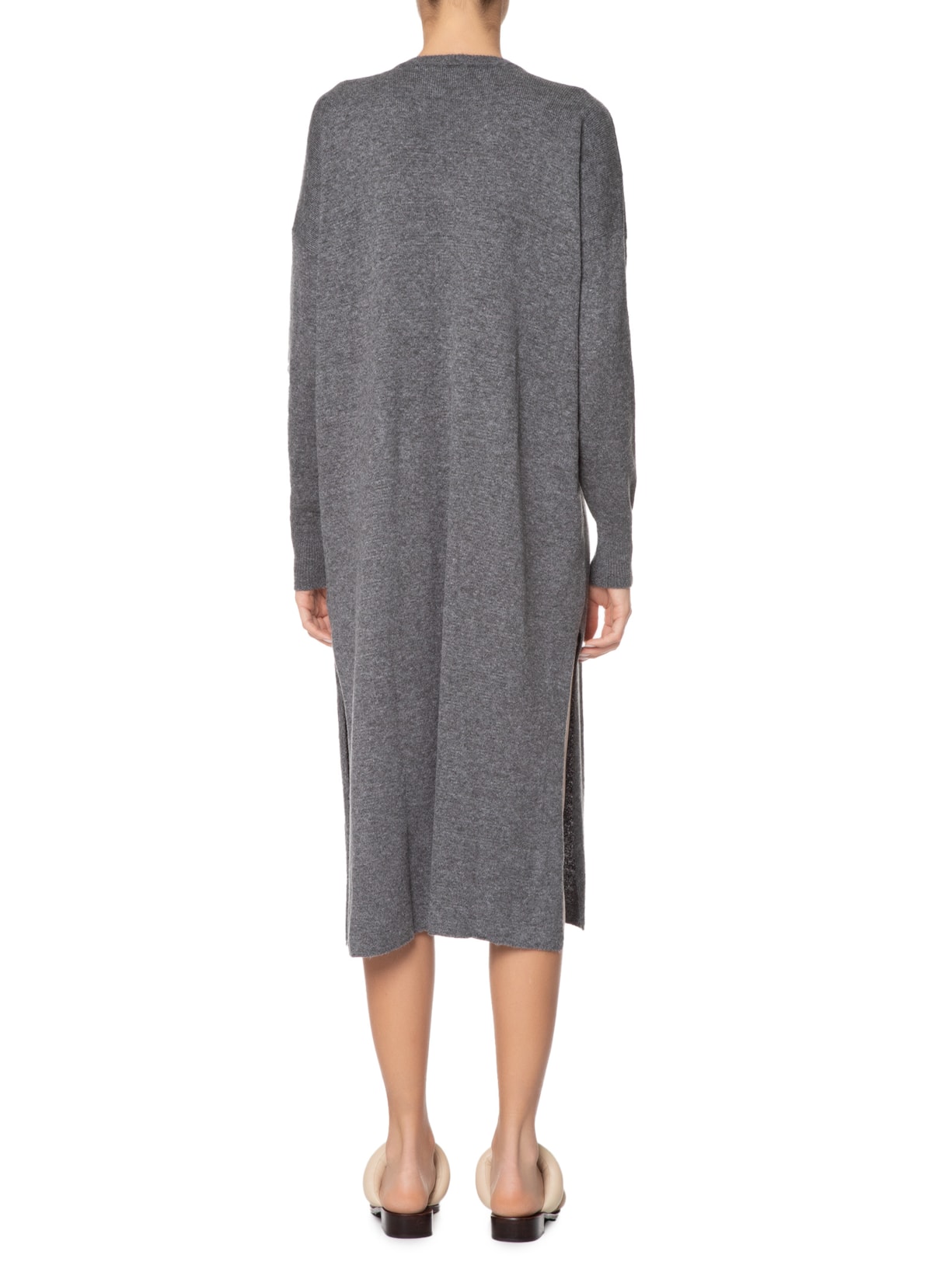 Vestido Longo Tricot Relaxed Cinza Osklen