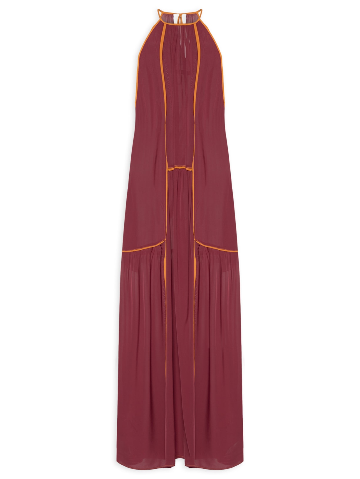 Vestido Longo Trio Color Vermelho Animale
