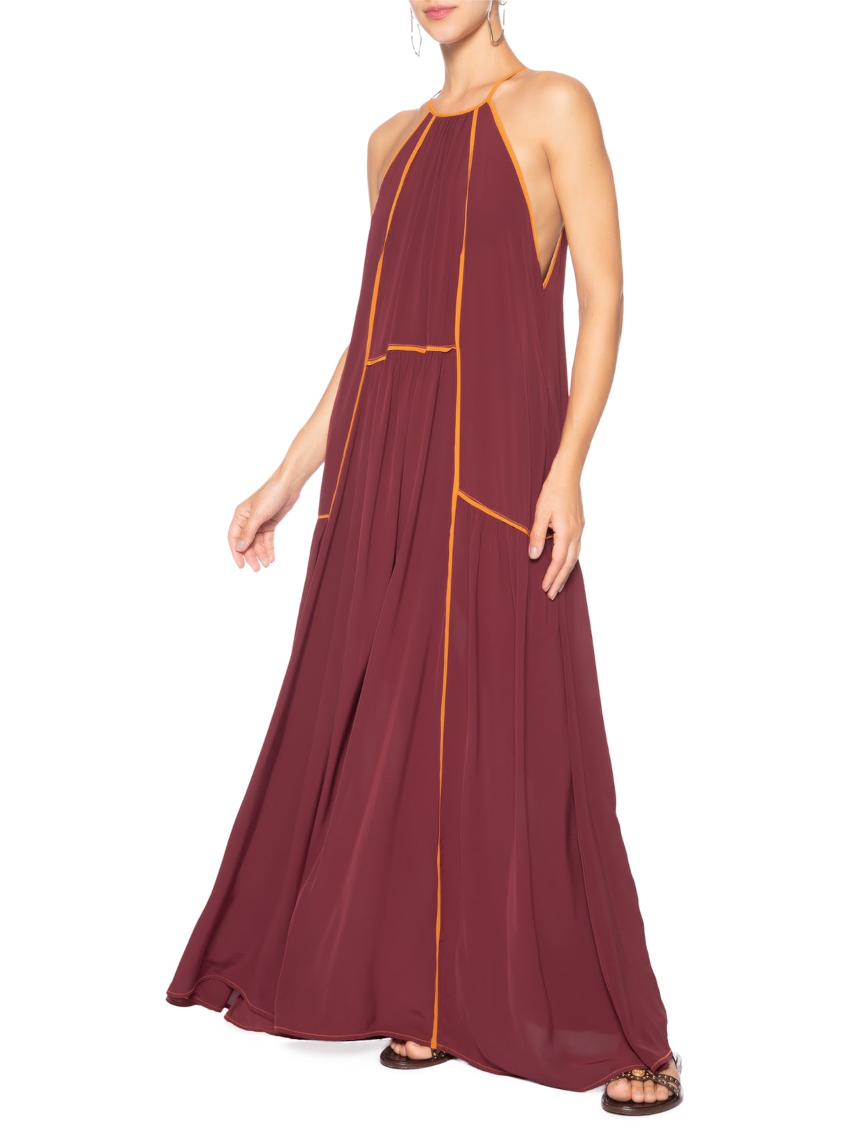 Vestido Longo Trio Color Vermelho Animale