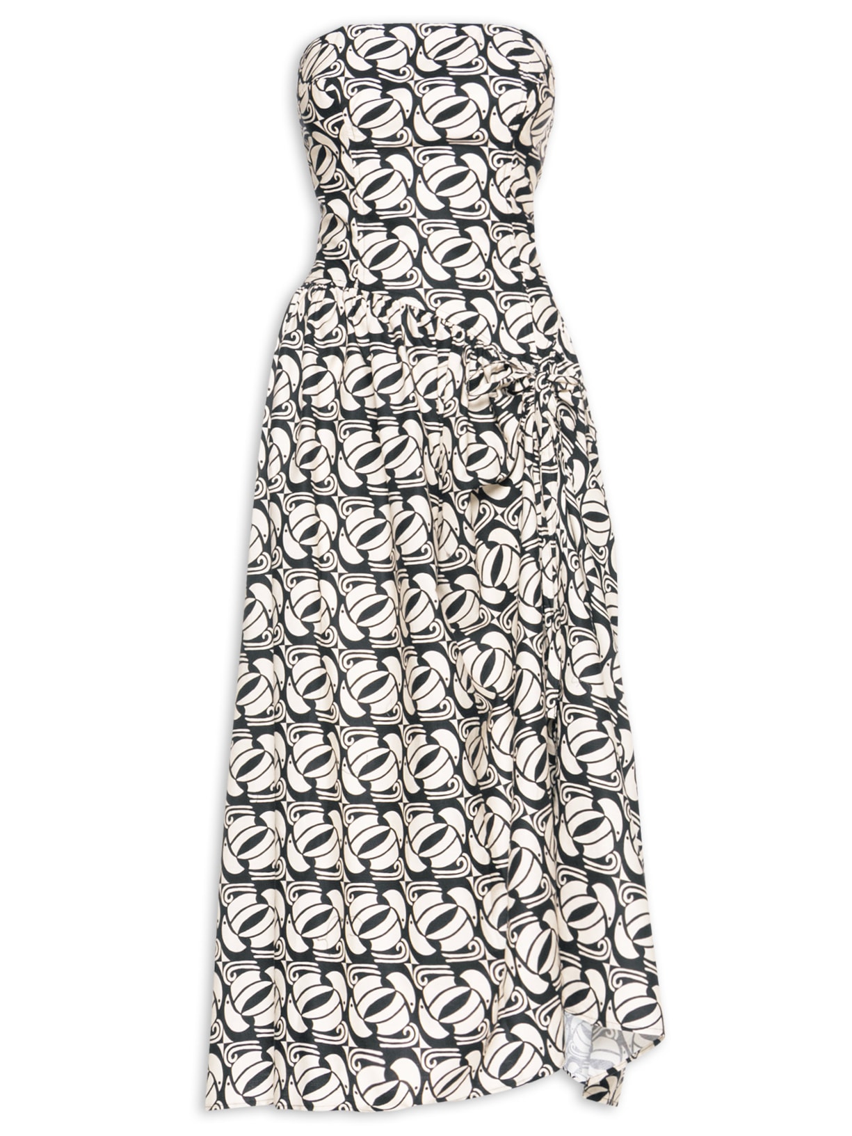 Vestido Longo Tuca Xadrez - Preto