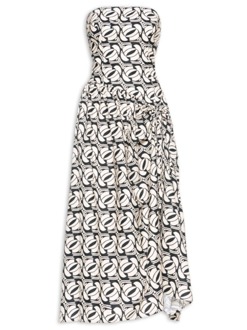 Vestido Longo Tuca Xadrez - Preto