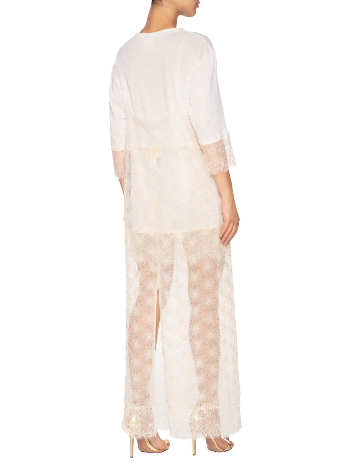 Vestido Longo Tule Fogos Off White Paula Raia