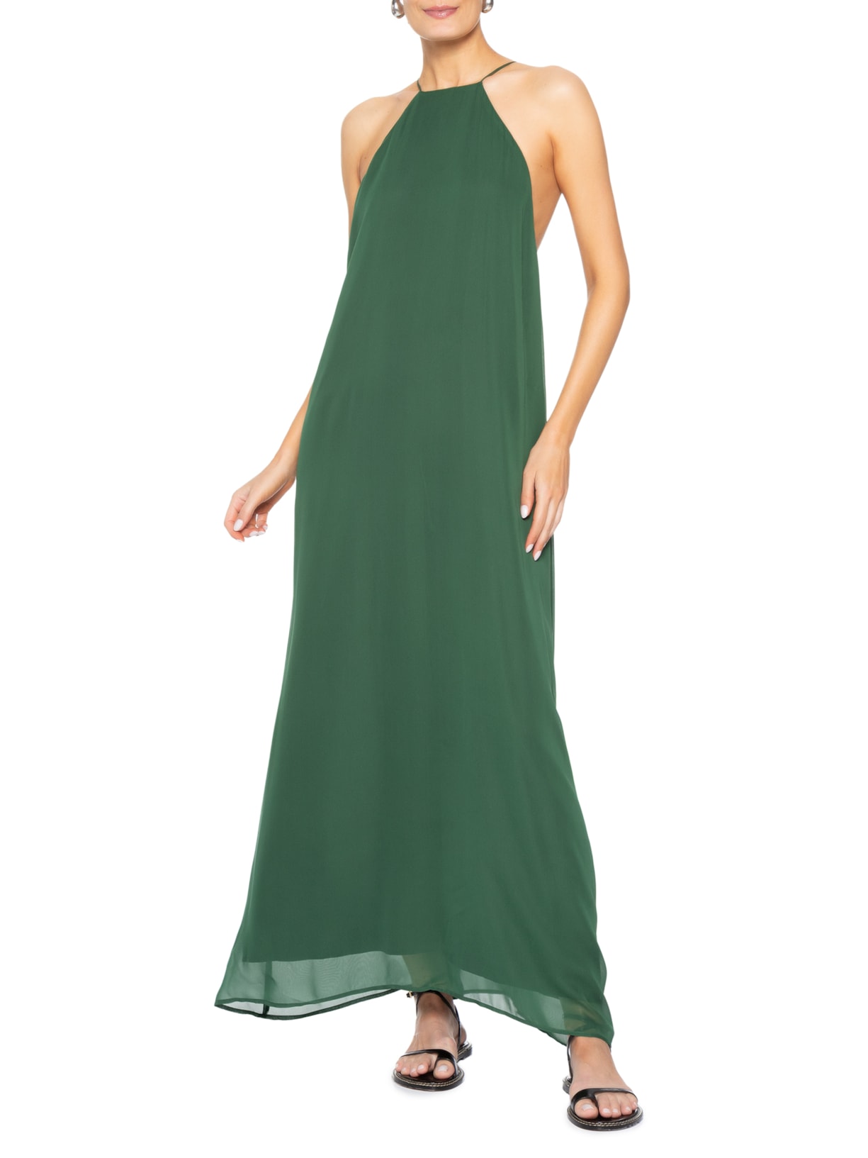 Vestido Longo Twisted Fluid Verde Osklen