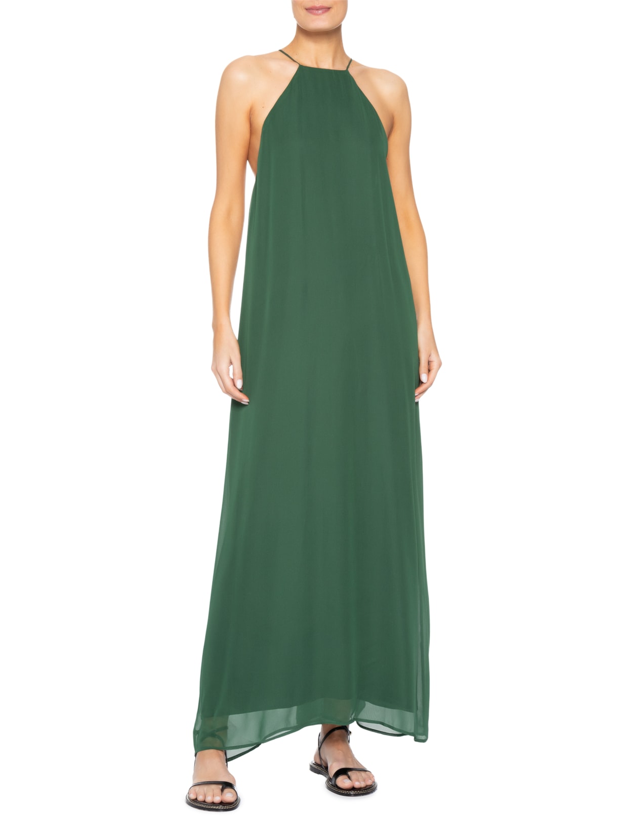 Vestido Longo Twisted Fluid Verde Osklen