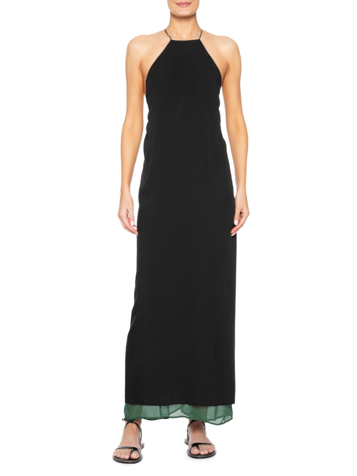 Vestido Longo Twisted Fluid Verde Osklen