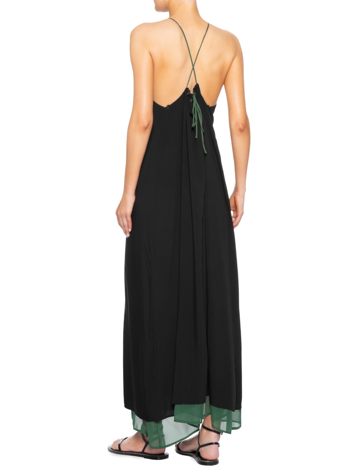 Vestido Longo Twisted Fluid Verde Osklen