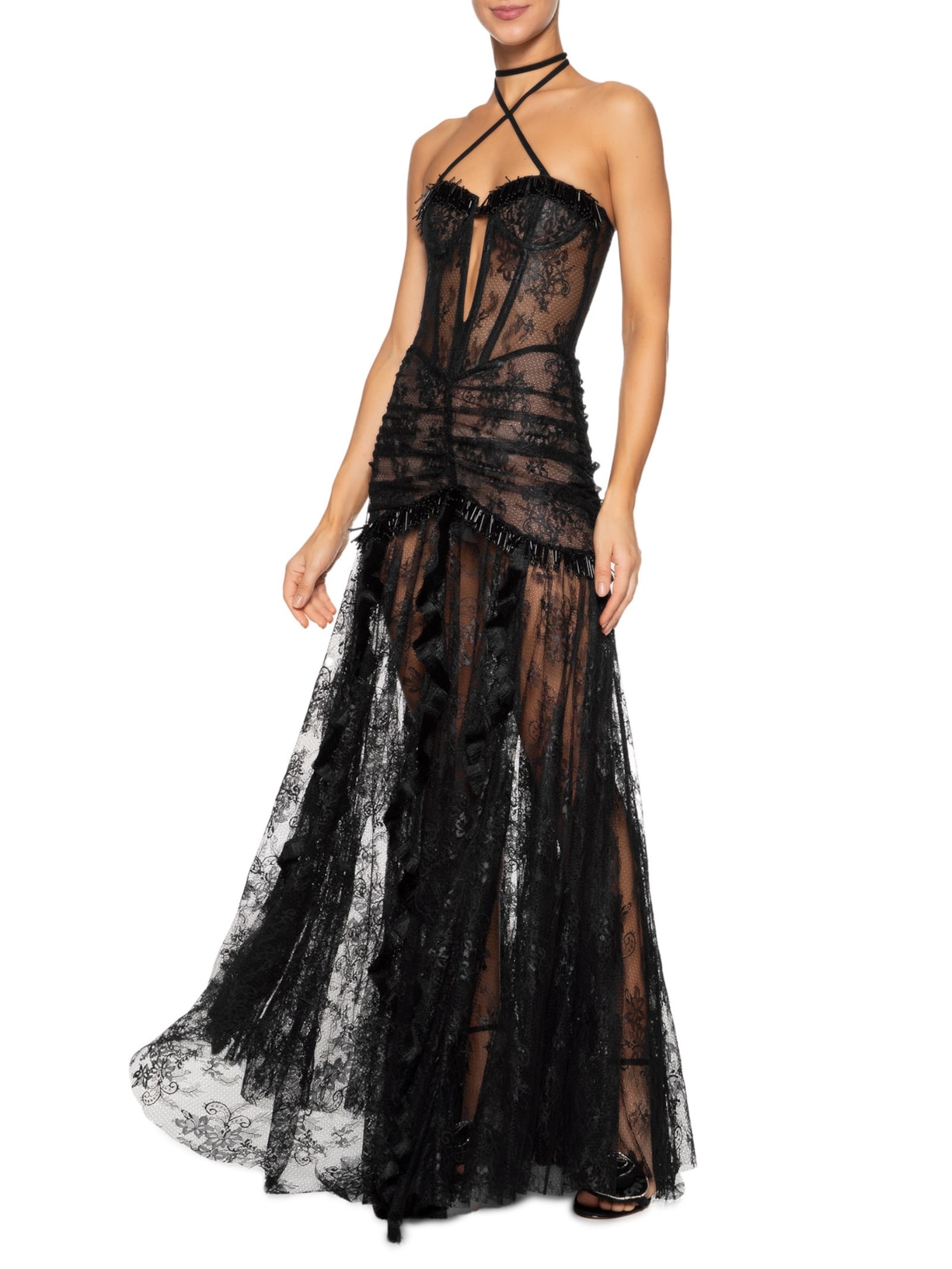 Vestido Longo V25 Preto Pat Bo