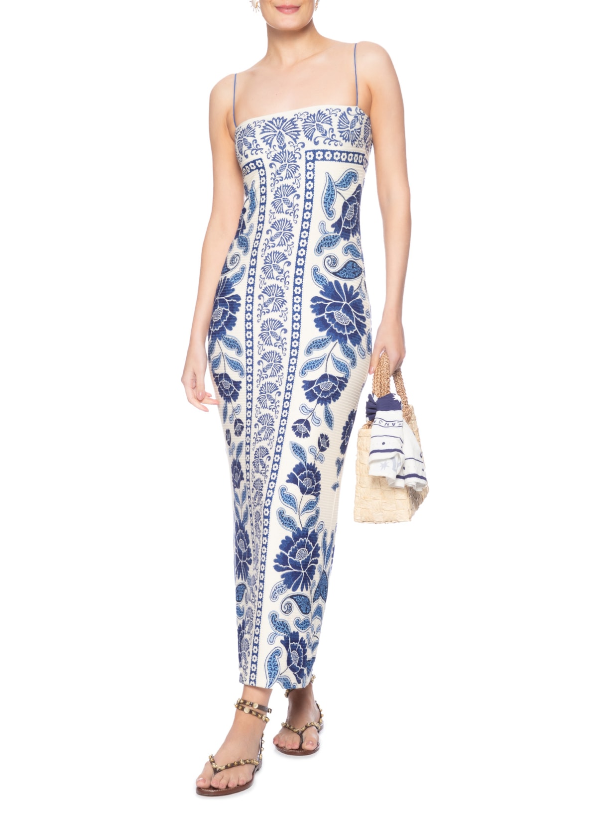 Vestido Longo Valentina Branco Farm