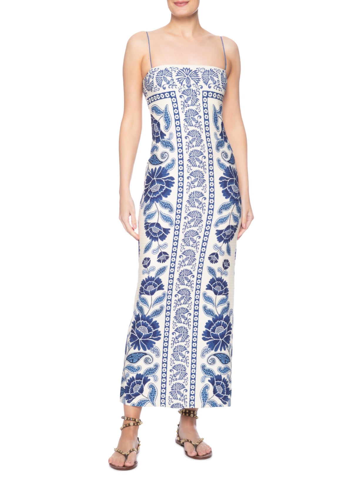 Vestido Longo Valentina Branco Farm