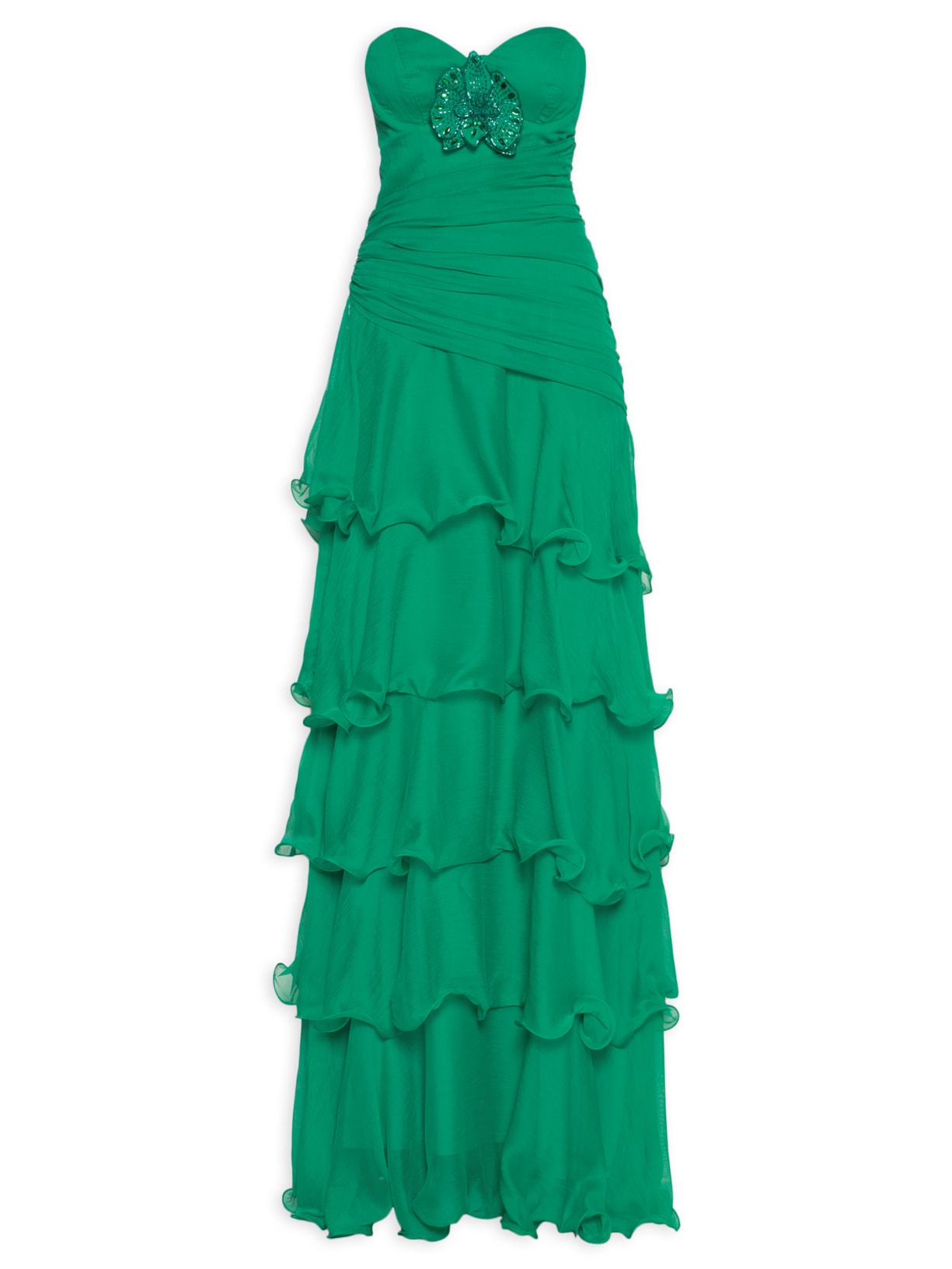 Vestido Longo Verde Pat Bo