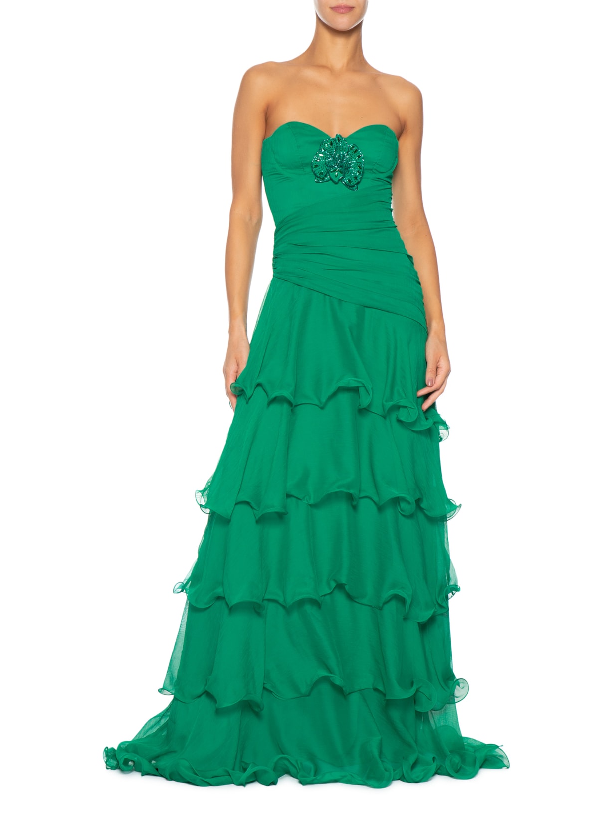 Vestido Longo Verde Pat Bo