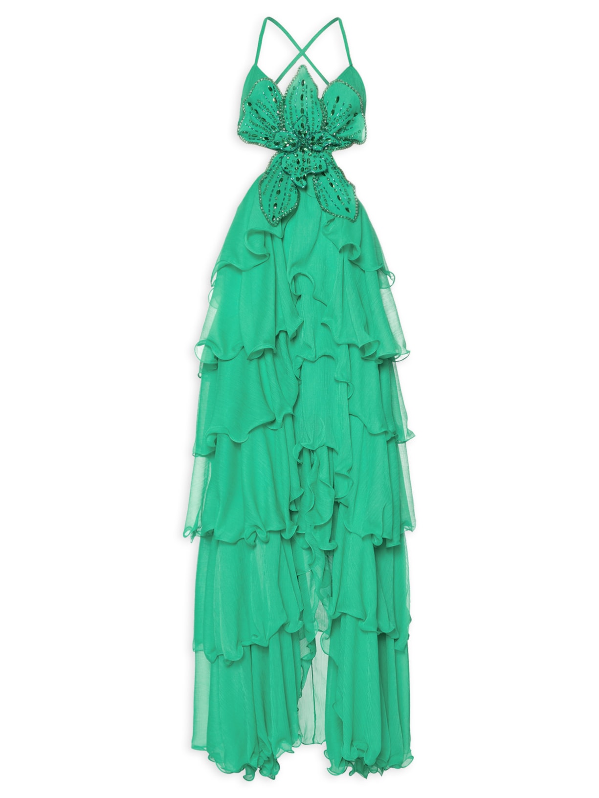 Vestido Longo Verde Pat Bo