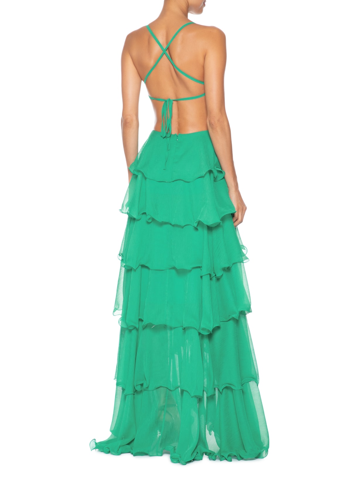 Vestido Longo Verde Pat Bo
