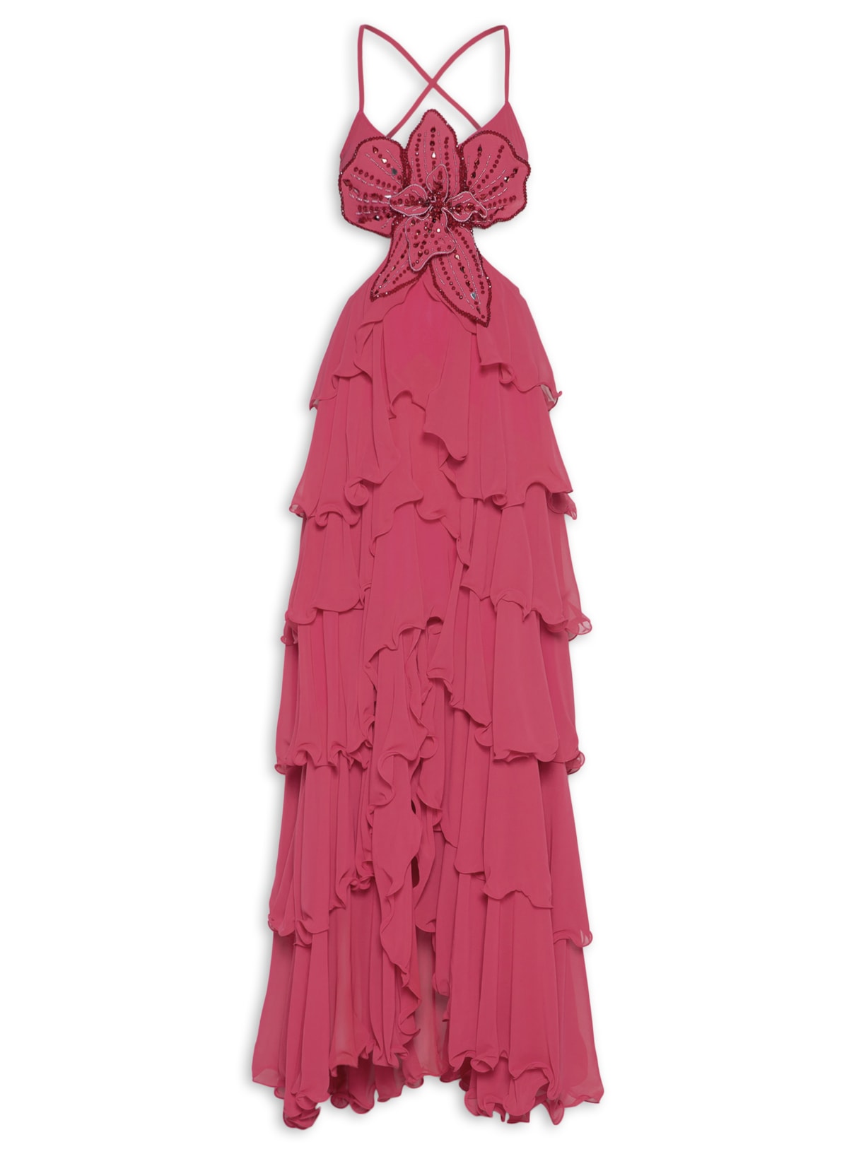 Vestido Longo Vermelho Pat Bo