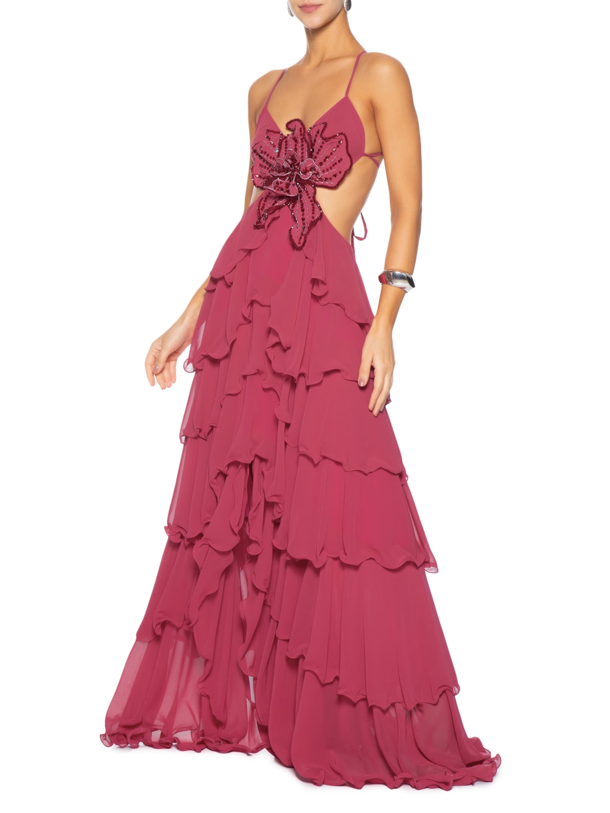 Vestido Longo Vermelho Pat Bo