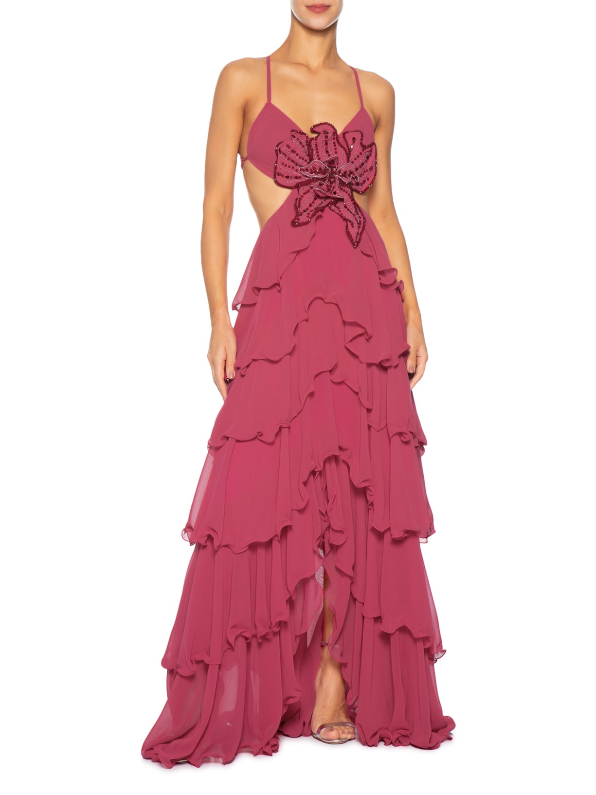 Vestido Longo Vermelho Pat Bo