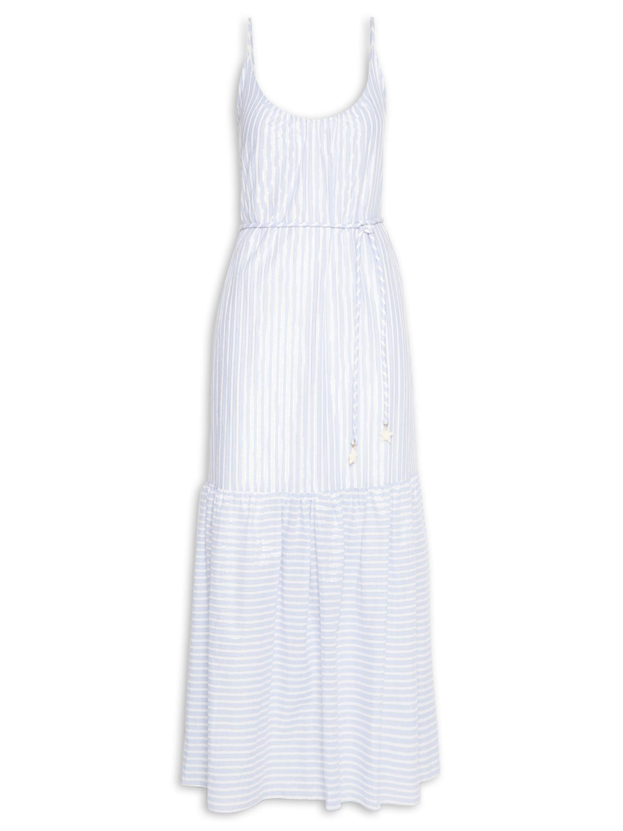 Vestido Longo Voil Listra Lurex – Azul Dress To