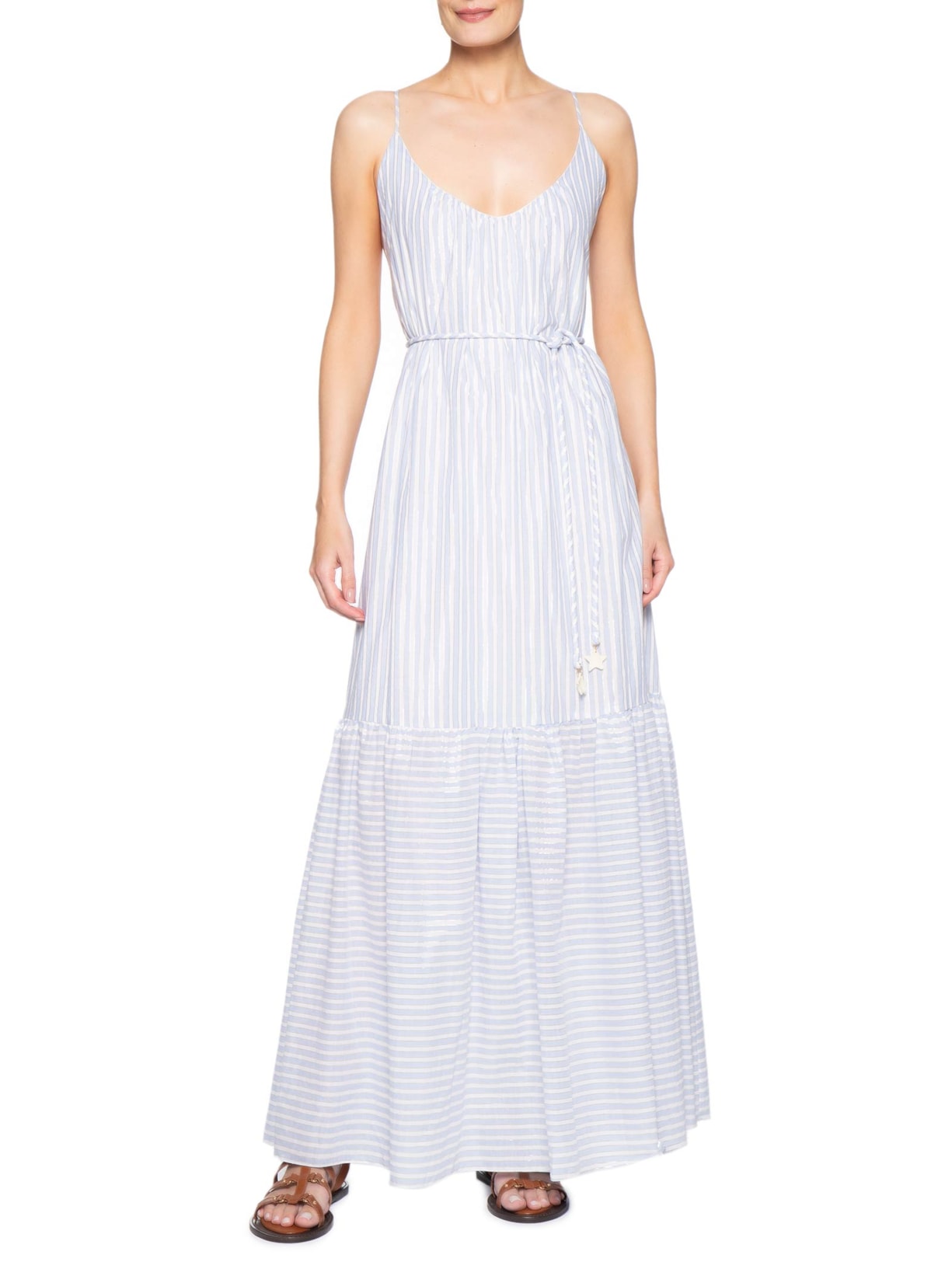 Vestido Longo Voil Listra Lurex – Azul Dress To