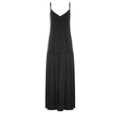 Vestido Longo Volume Saia - Preto