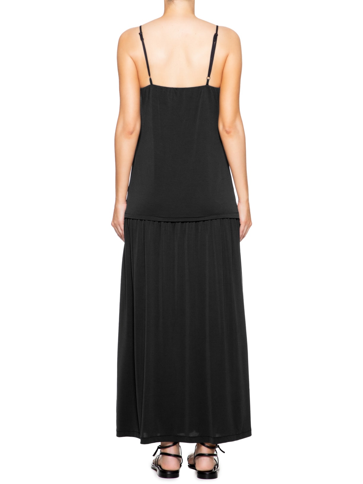 Vestido Longo Volume Saia Preto Maria Filó