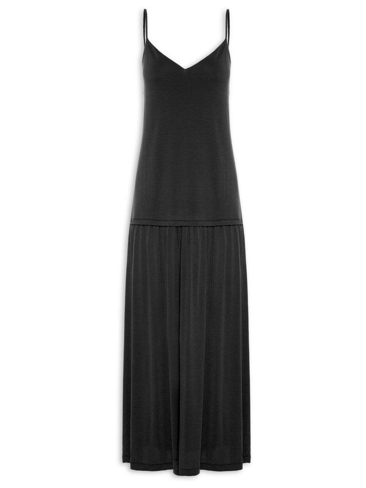 Vestido Longo Volume Saia - Preto