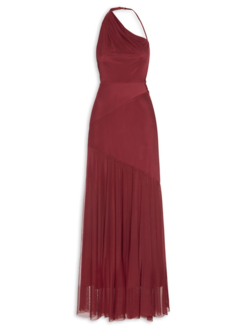 Vestido Longo Yolanda Tule - Vermelho