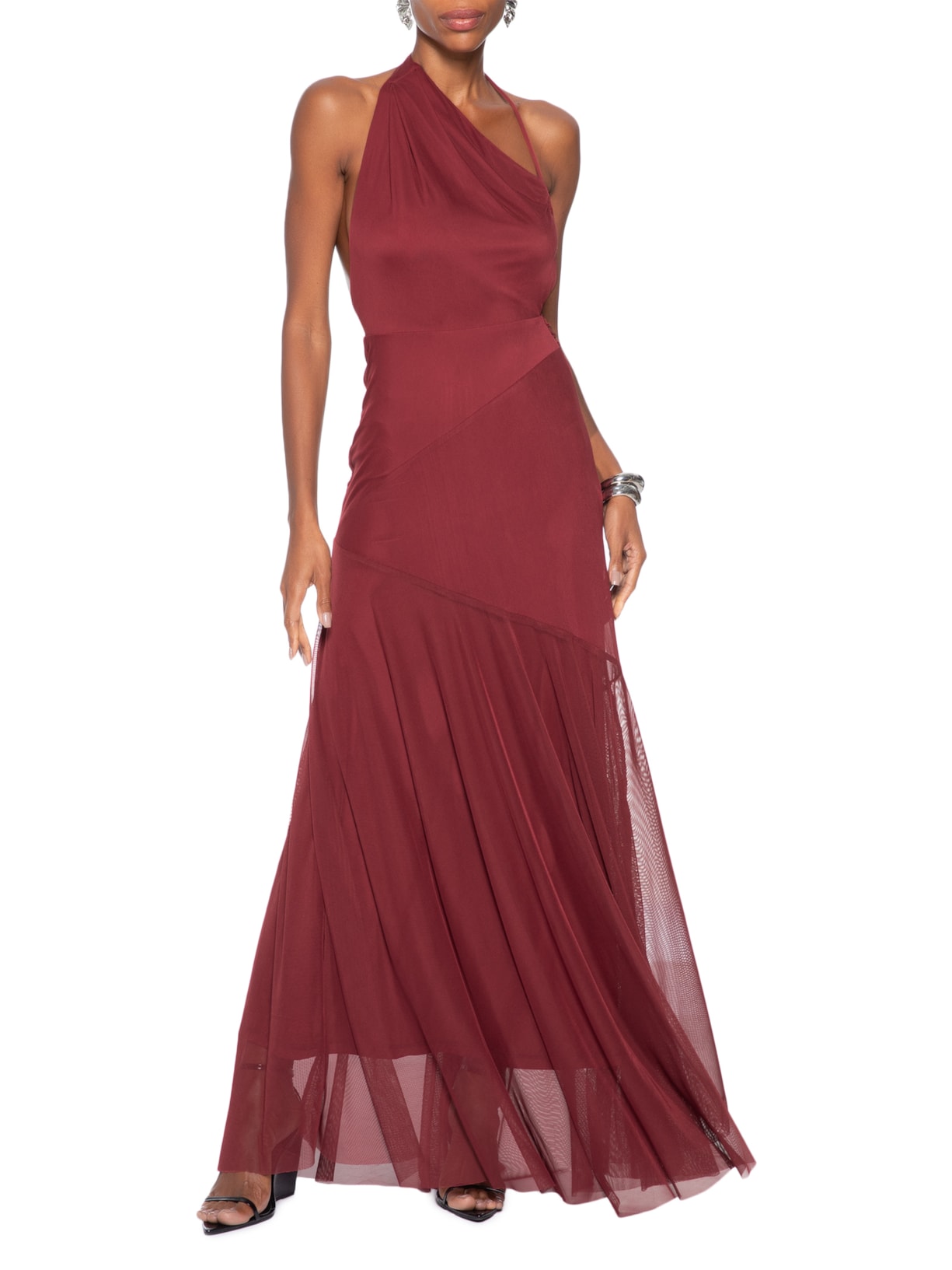 Vestido Longo Yolanda Tule Vermelho Fabulous Agilitá