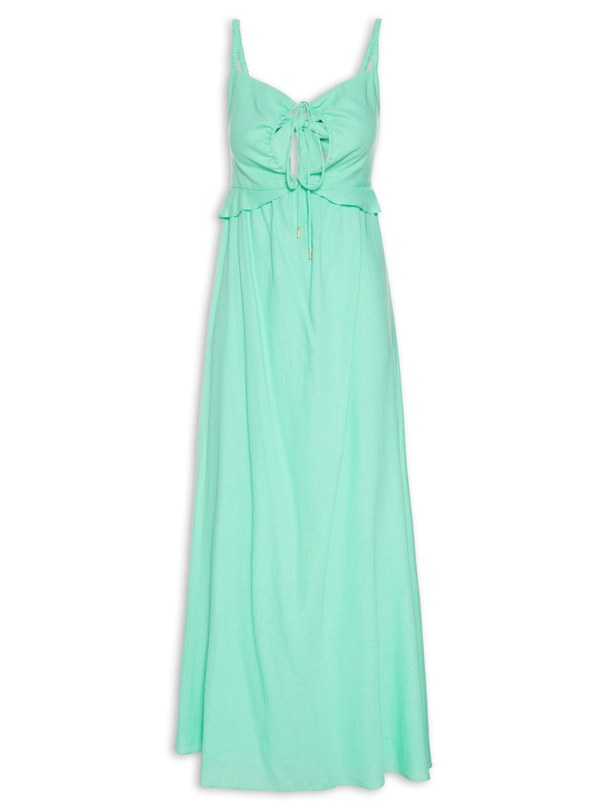 Vestido Longuete Babado Busto - Verde