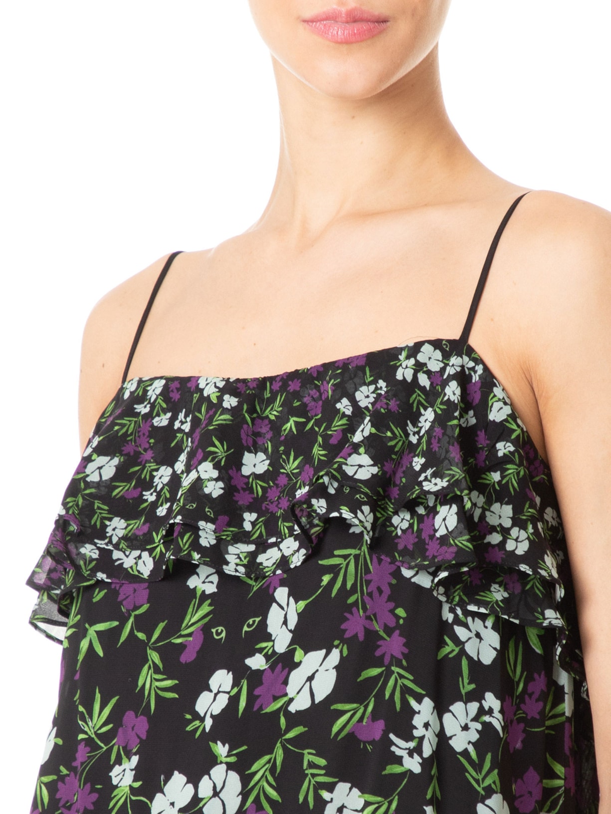 Vestido Longuete Floral Jardim Preto Animale