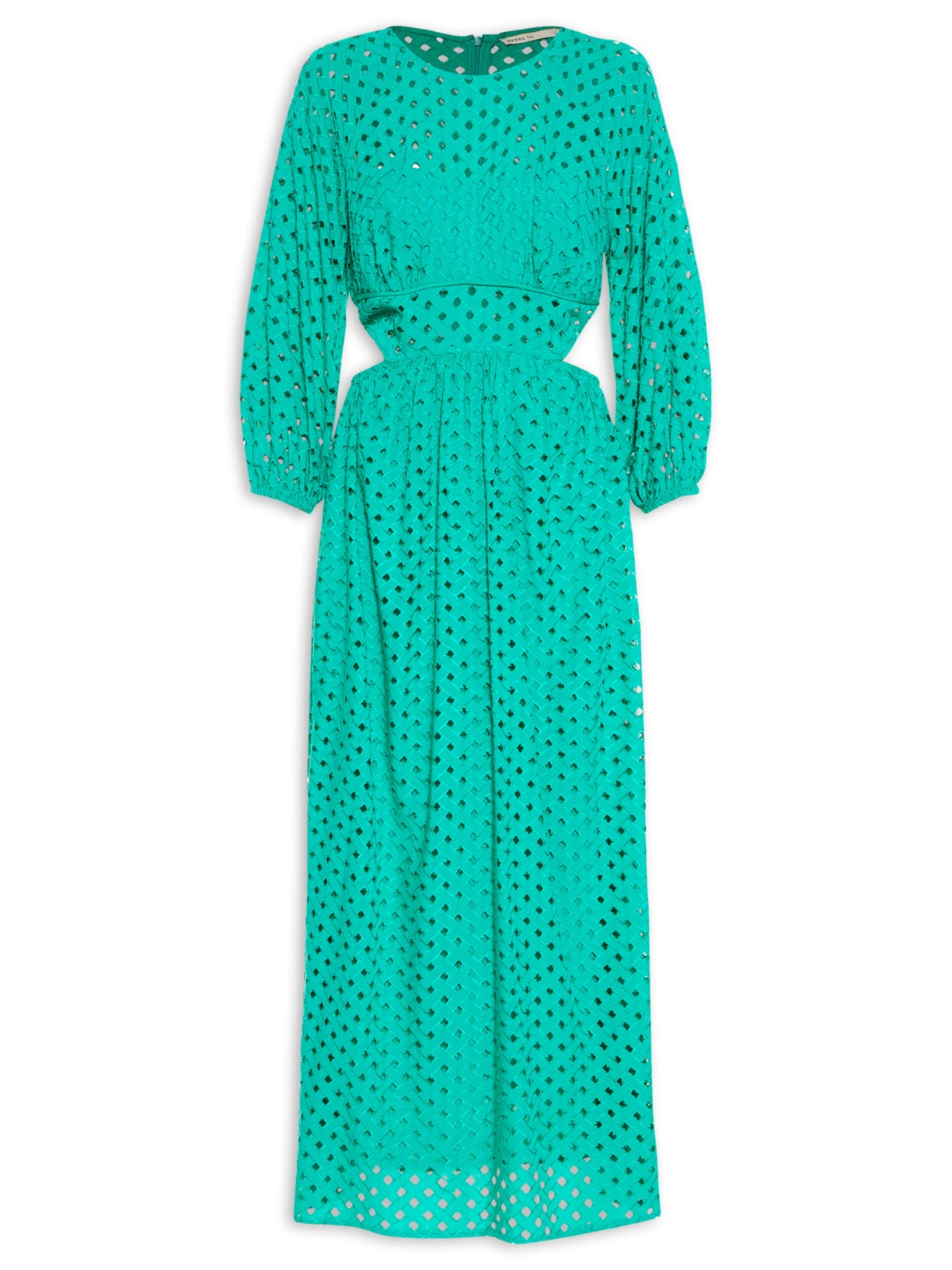 Vestido Longuete Laise Recorte Pala - Verde