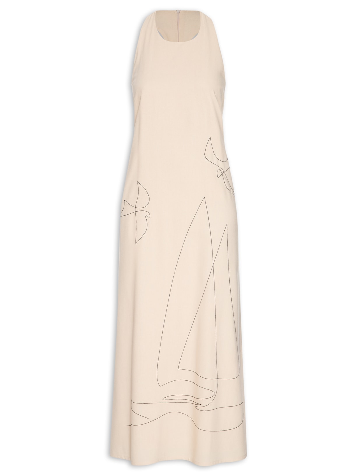 Vestido Longuete Linho Aurus Bege Dress To