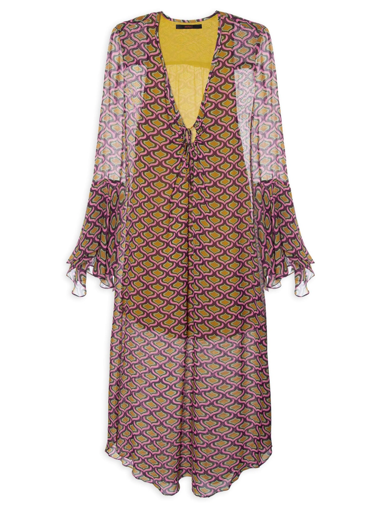 Vestido Longuete Nicks Amarelo Animale