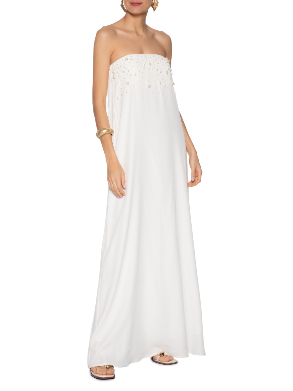 Vestido Louis Branco Carol Bassi