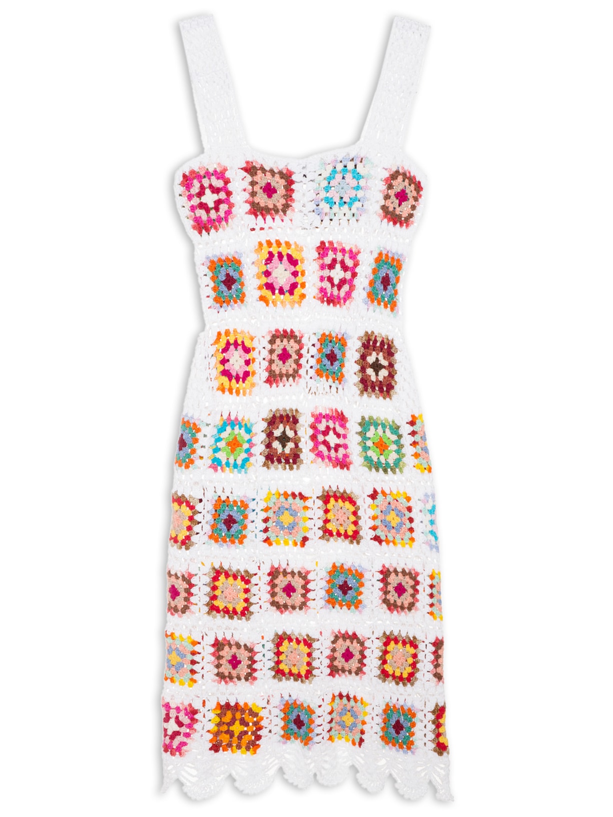 Vestido Love Squares - Branco