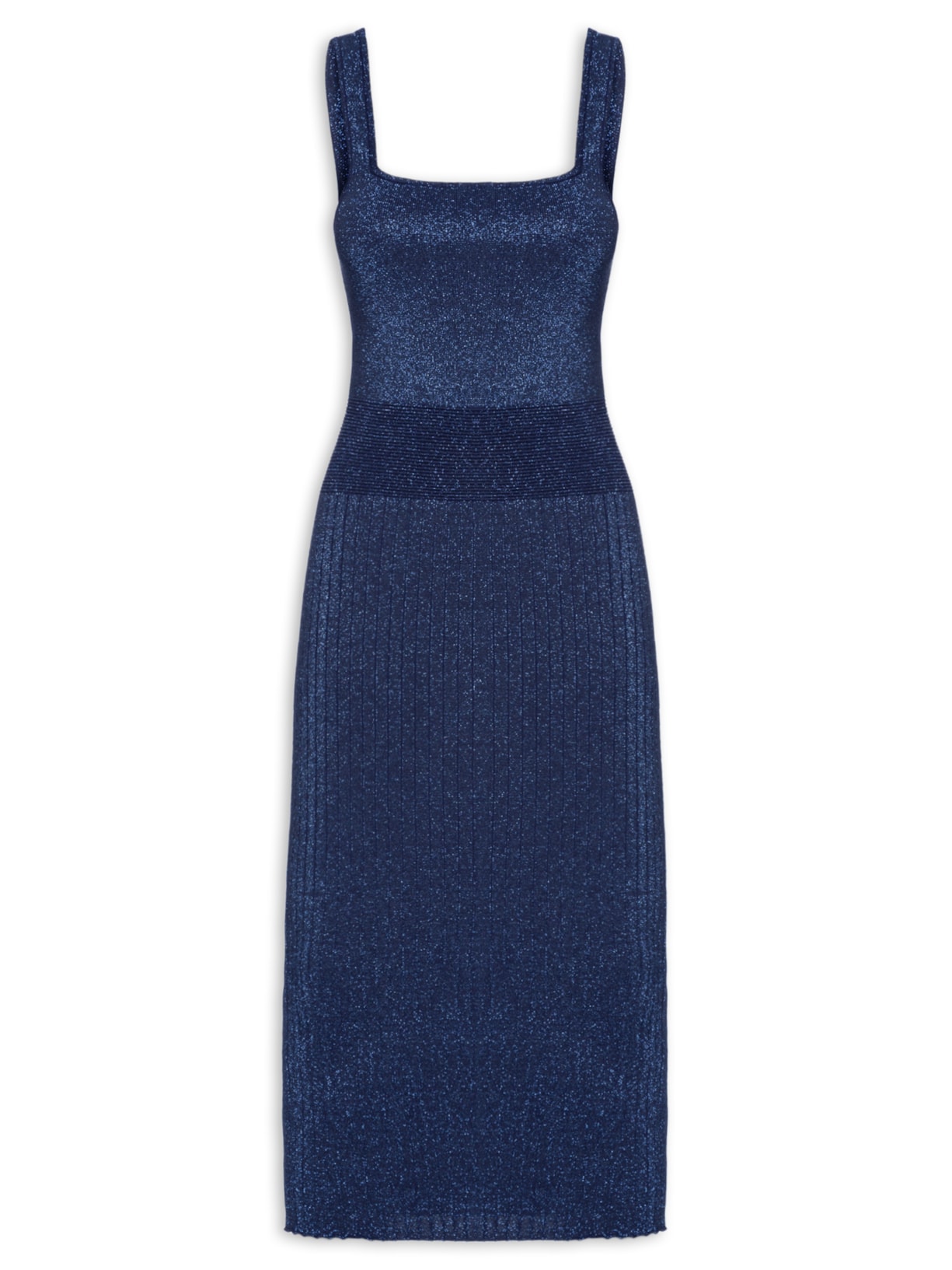 Vestido Lurex De Tricot Azul Animale