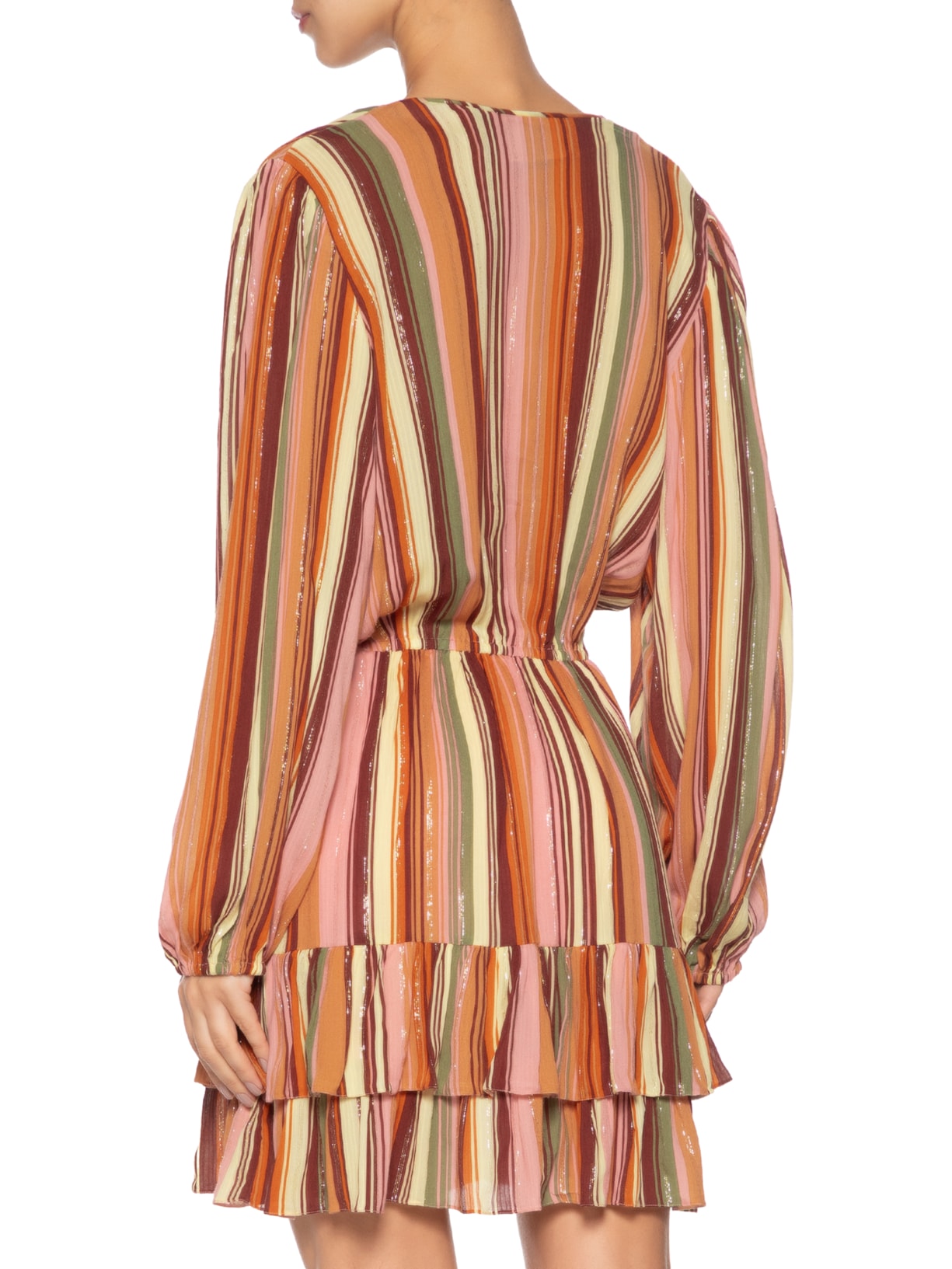 Vestido Lurex Estampa Bosque Rosa Dress To