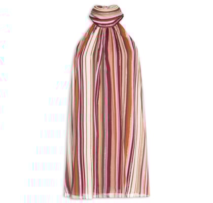 Vestido Lurex Estampa Listra Aurora - Rosa