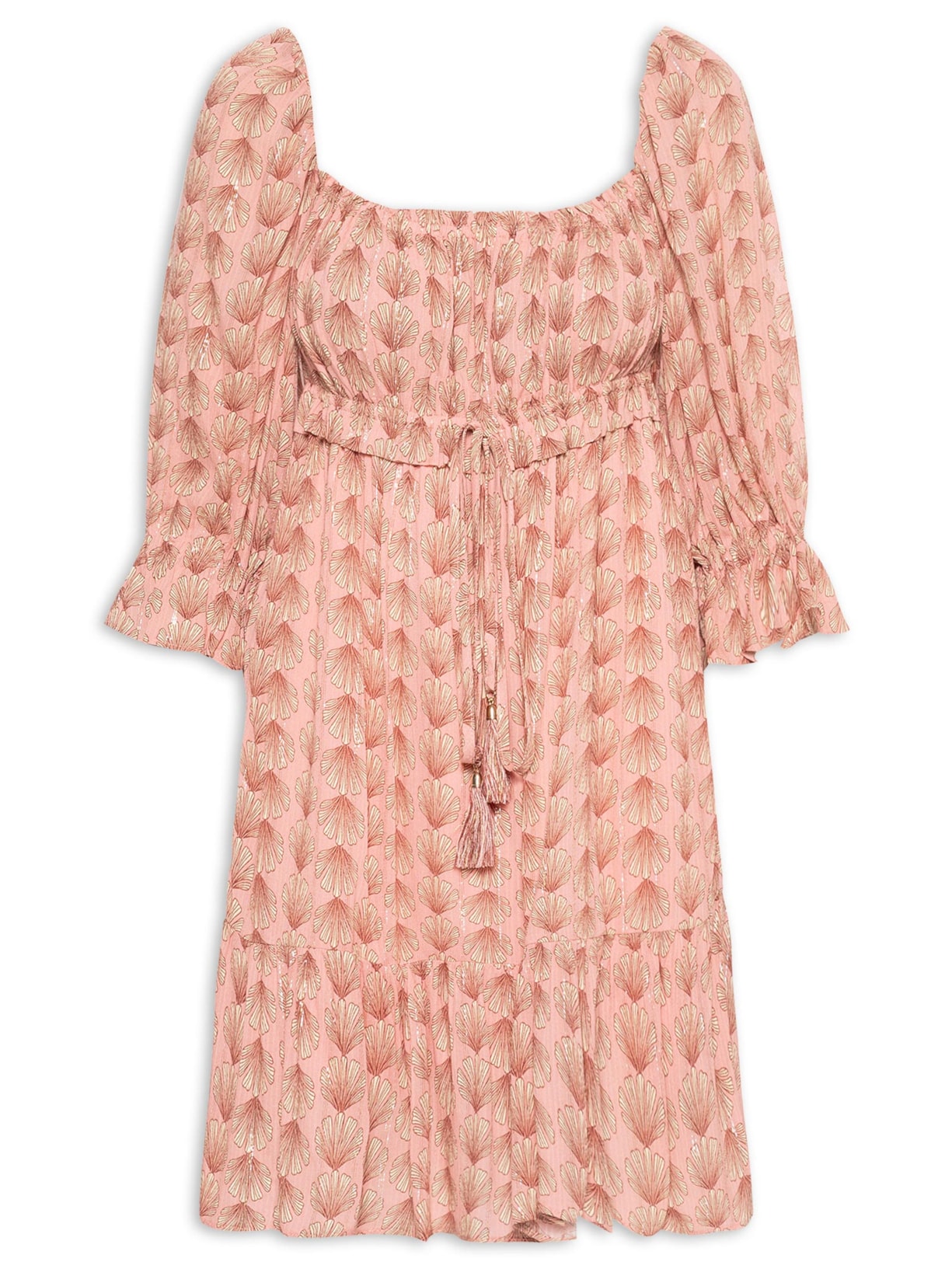 Vestido Lurex Estampa Maresia - Rosa