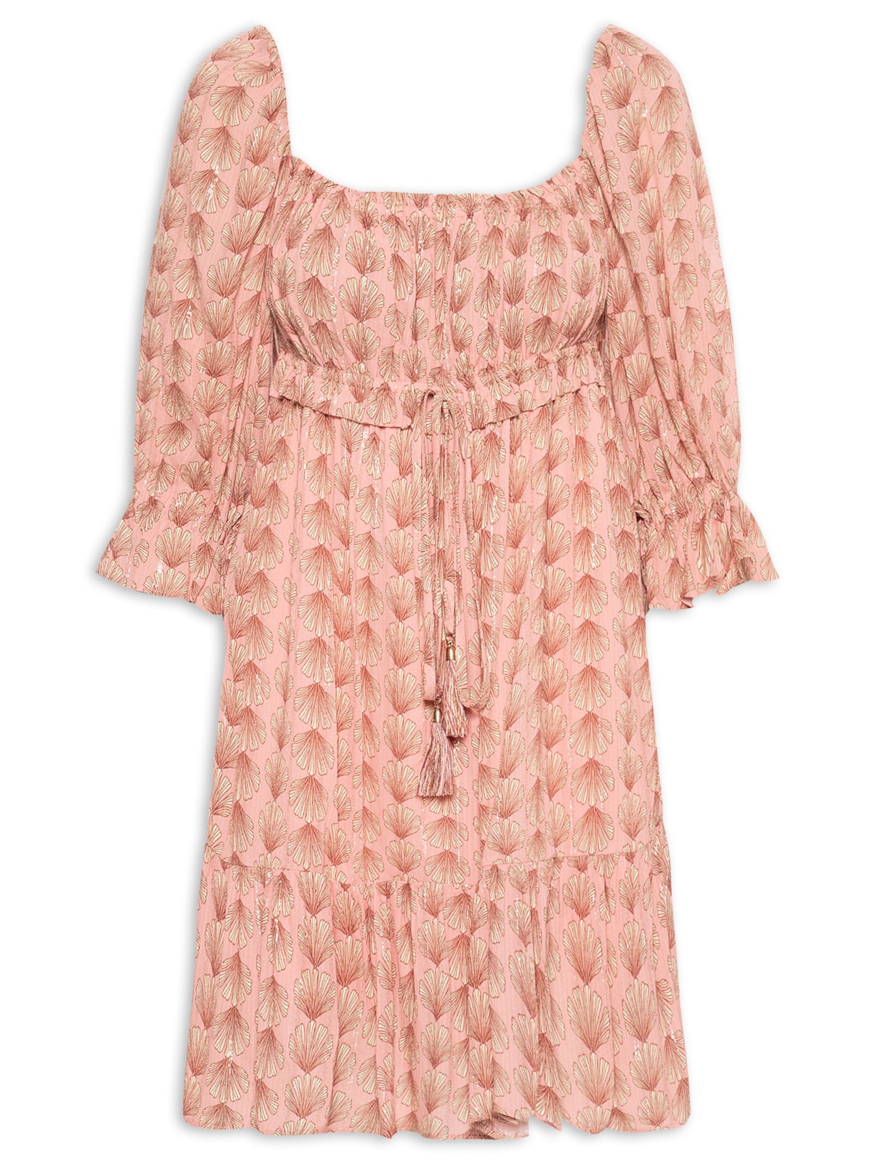 Vestido Lurex Estampa Maresia Rosa Dress To