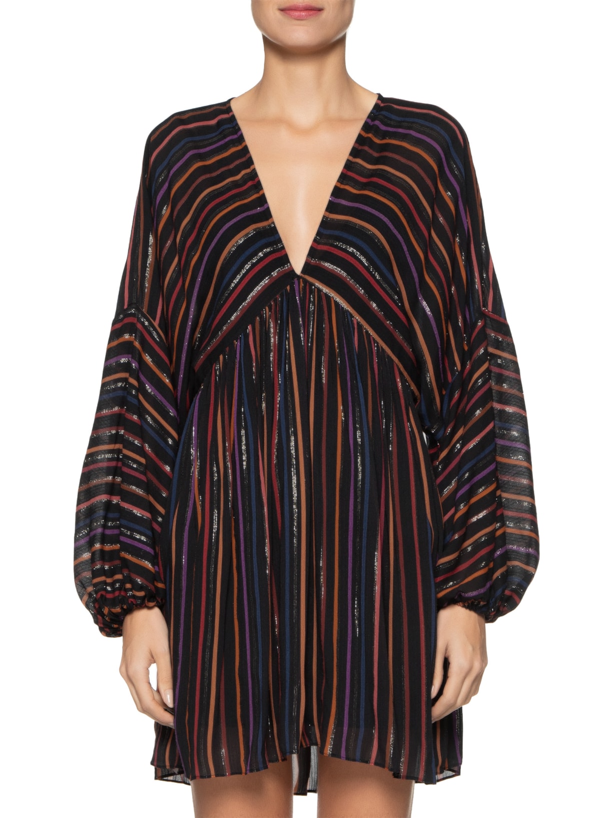 Vestido Lurex Estampa Universo Preto Dress To