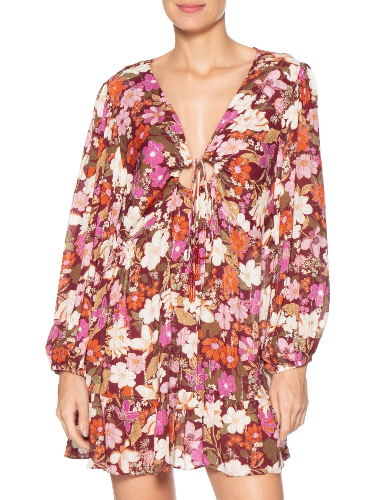 Vestido Luréx Jasmin Solar Mix Rosa Dress To