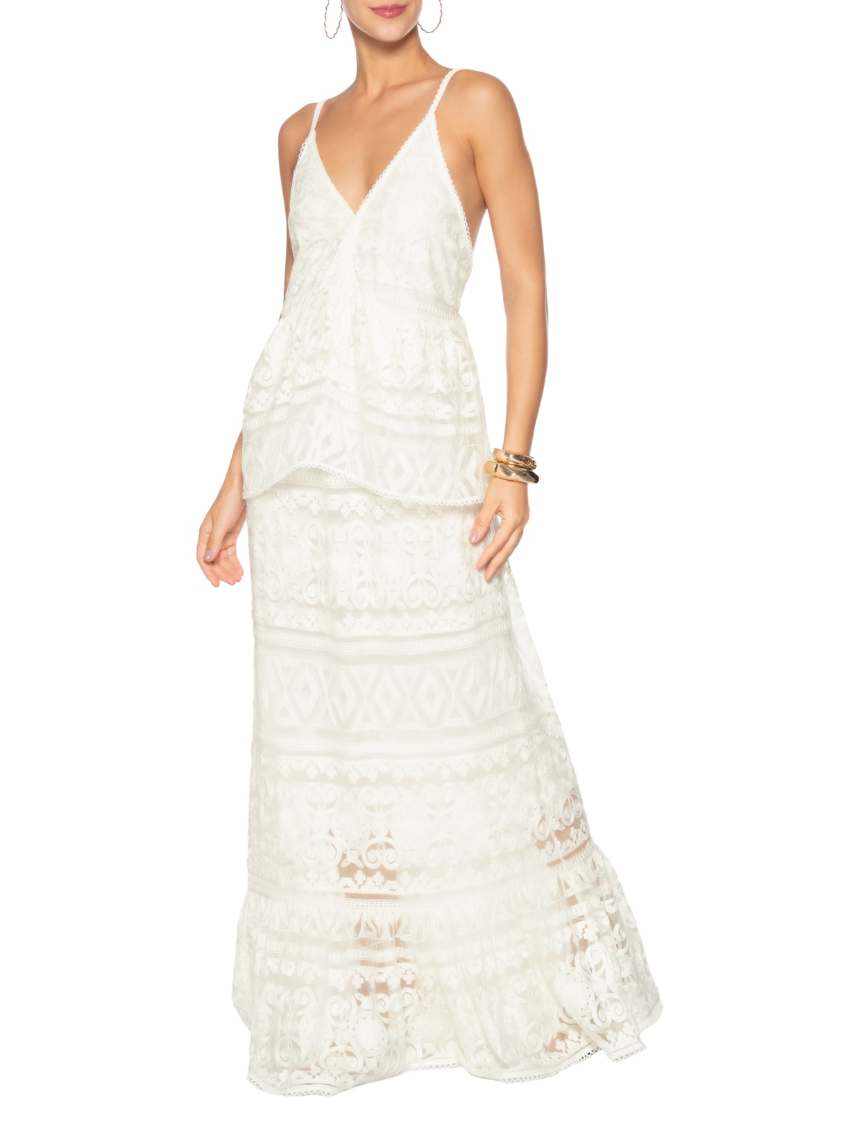 Vestido Mahal V26 Branco Mixed