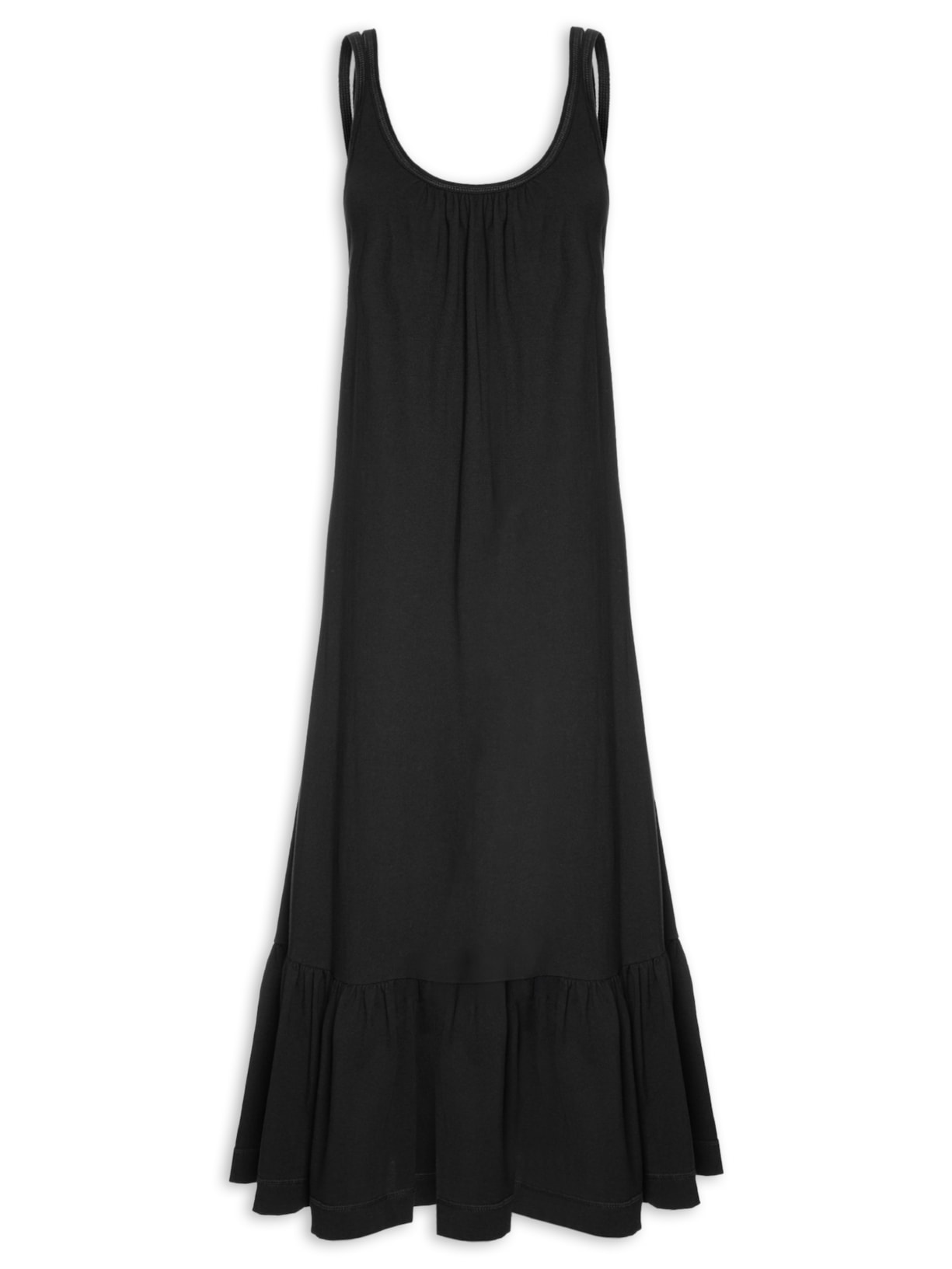 Vestido Malha Alça Dupla - Preto
