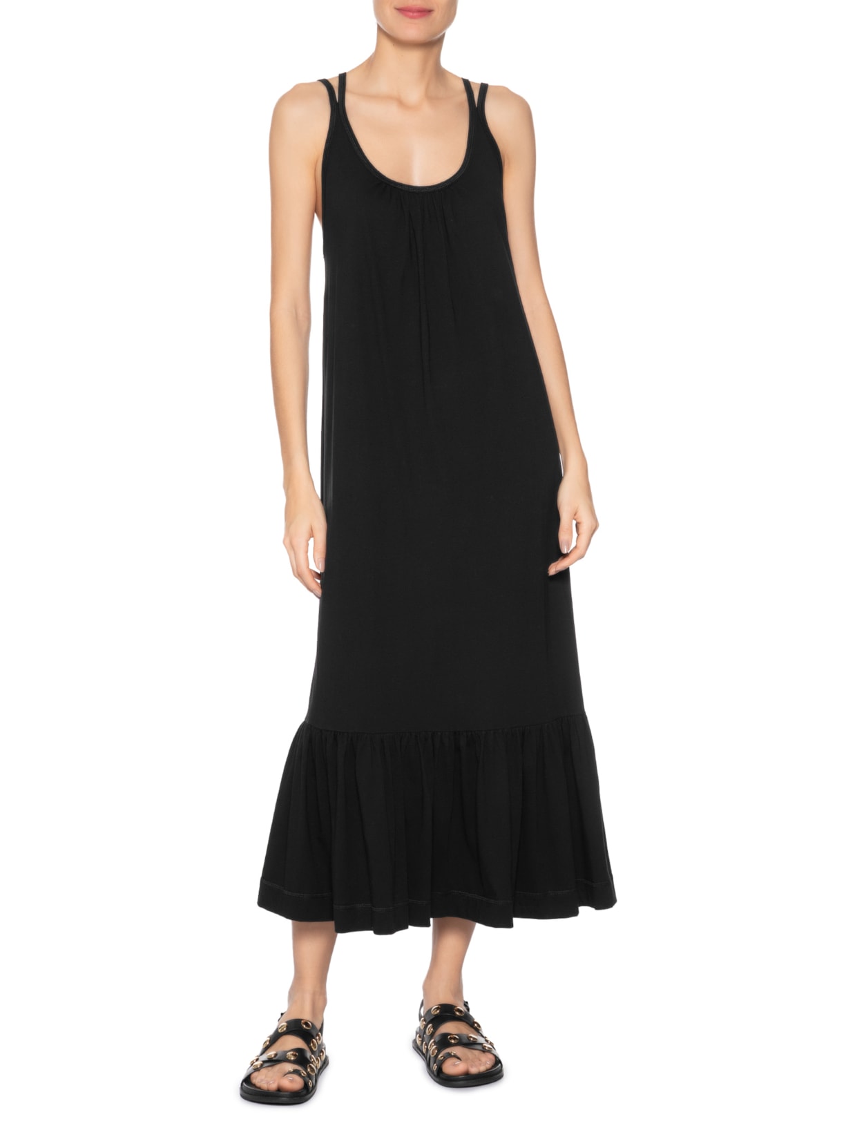 Vestido Malha Alça Dupla Preto Animale