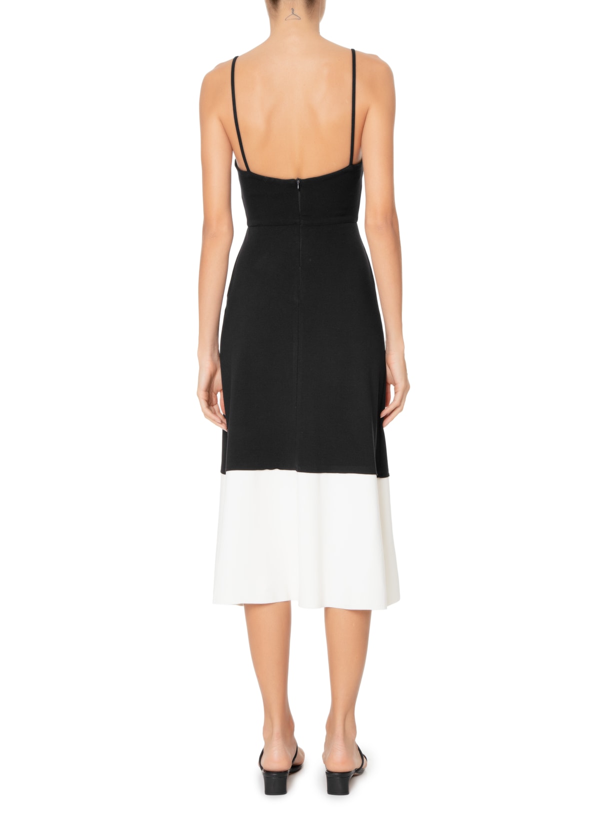 Vestido Malha Bicolor Preto Animale