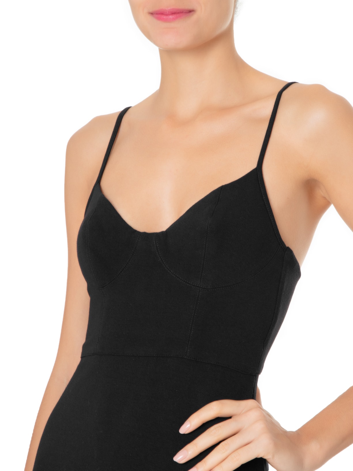 Vestido Malha Bicolor Preto Animale