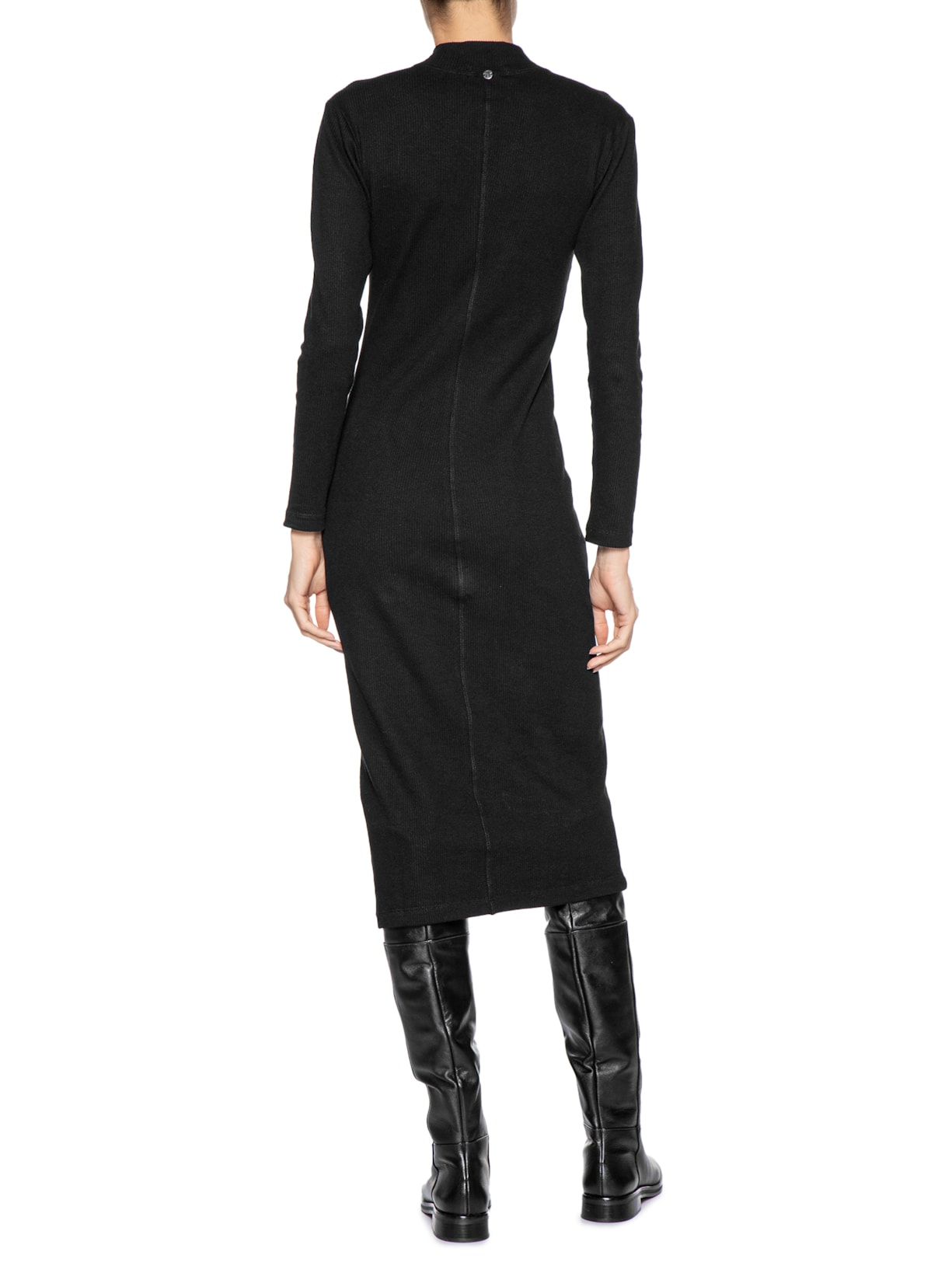 Vestido Malha Canelada Preto Animale Jeans