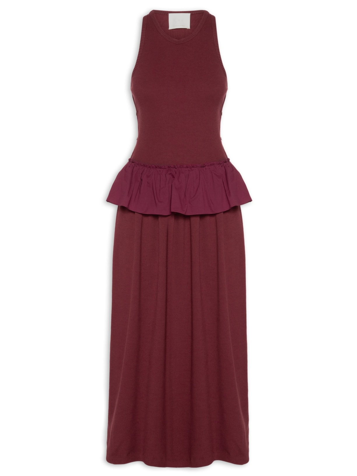 Vestido Malha Canelada - Vermelho