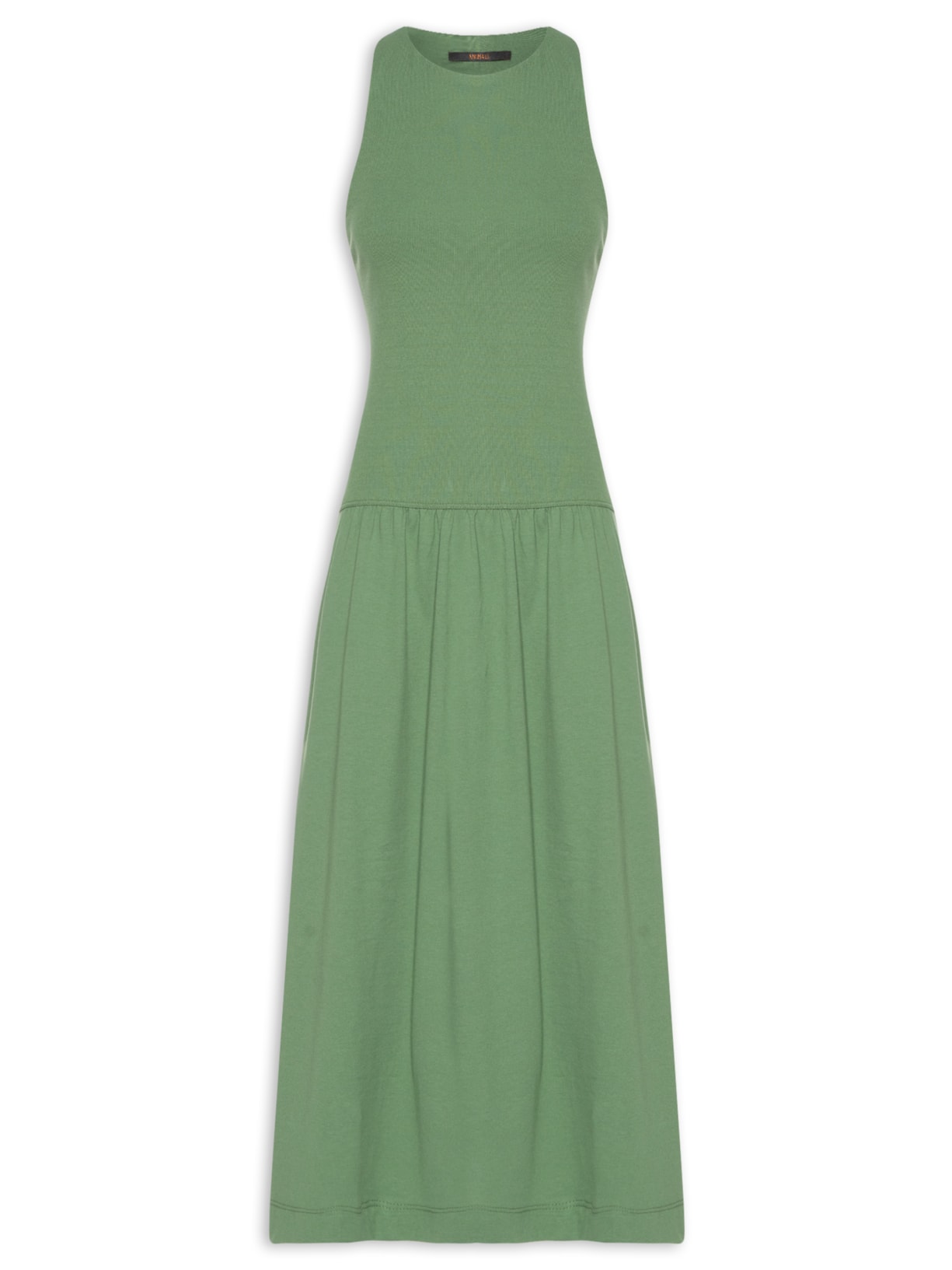 Vestido Malha Cintura Baixa Verde Animale