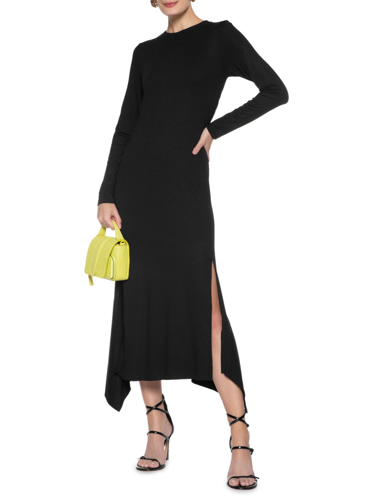 Vestido Malha Crepe Preto Animale